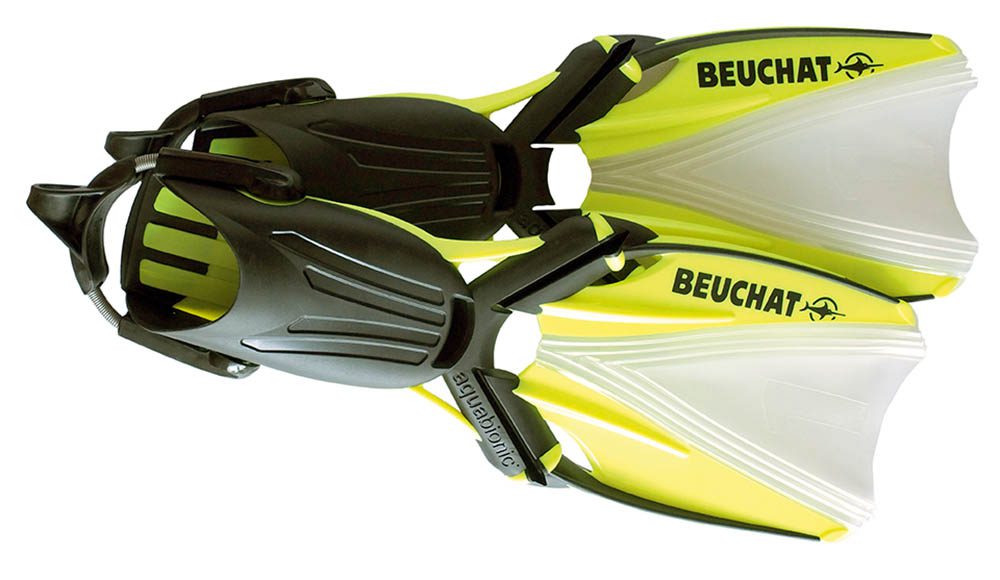 BEUCHAT AQUABIONIC FINS NEON YELLOW SIZE: SMALL/MEDIUM