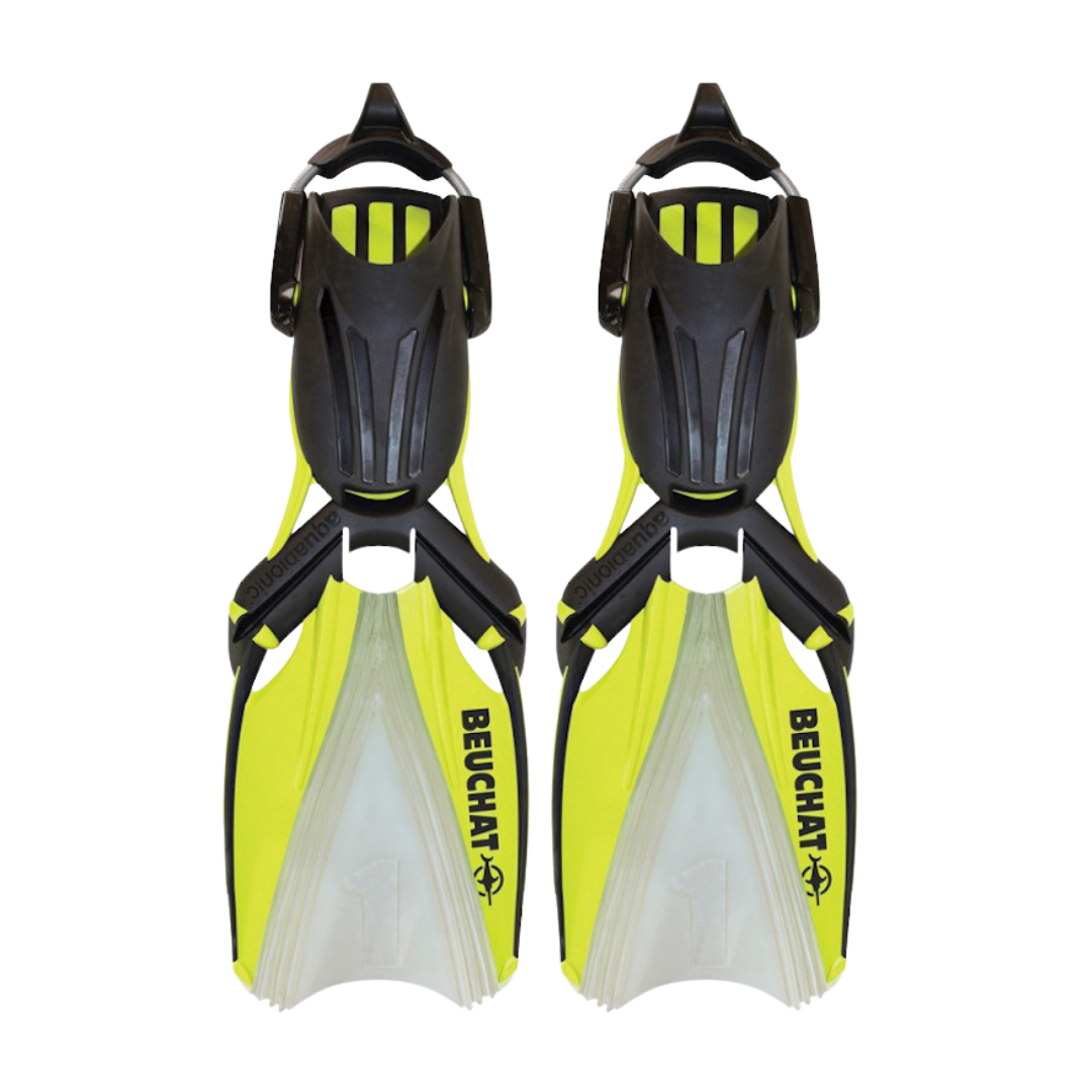BEUCHAT AQUABIONIC FINS NEON YELLOW SIZE: SMALL/MEDIUM