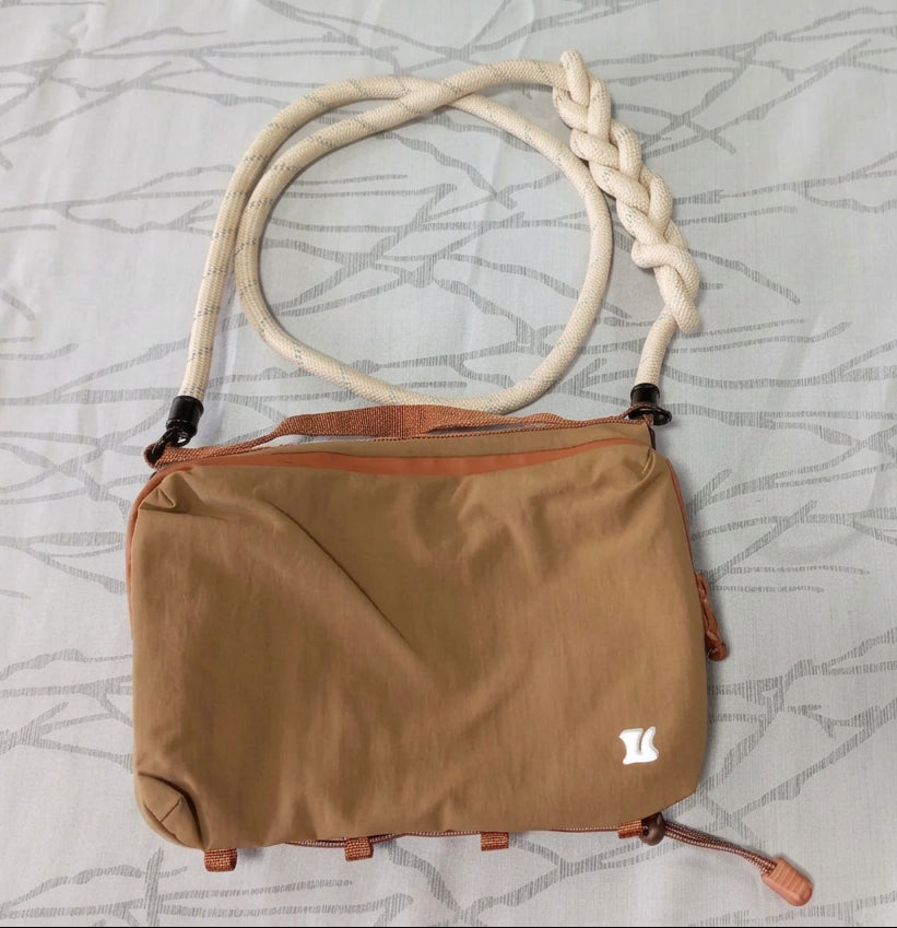 LC Outdoor Sports Multi Layered Small Square Bag Nylon, Breathable, Waterproof, Lightweight, Water Bottle Carrier, Versatile Crossbody Bag for Men & Women