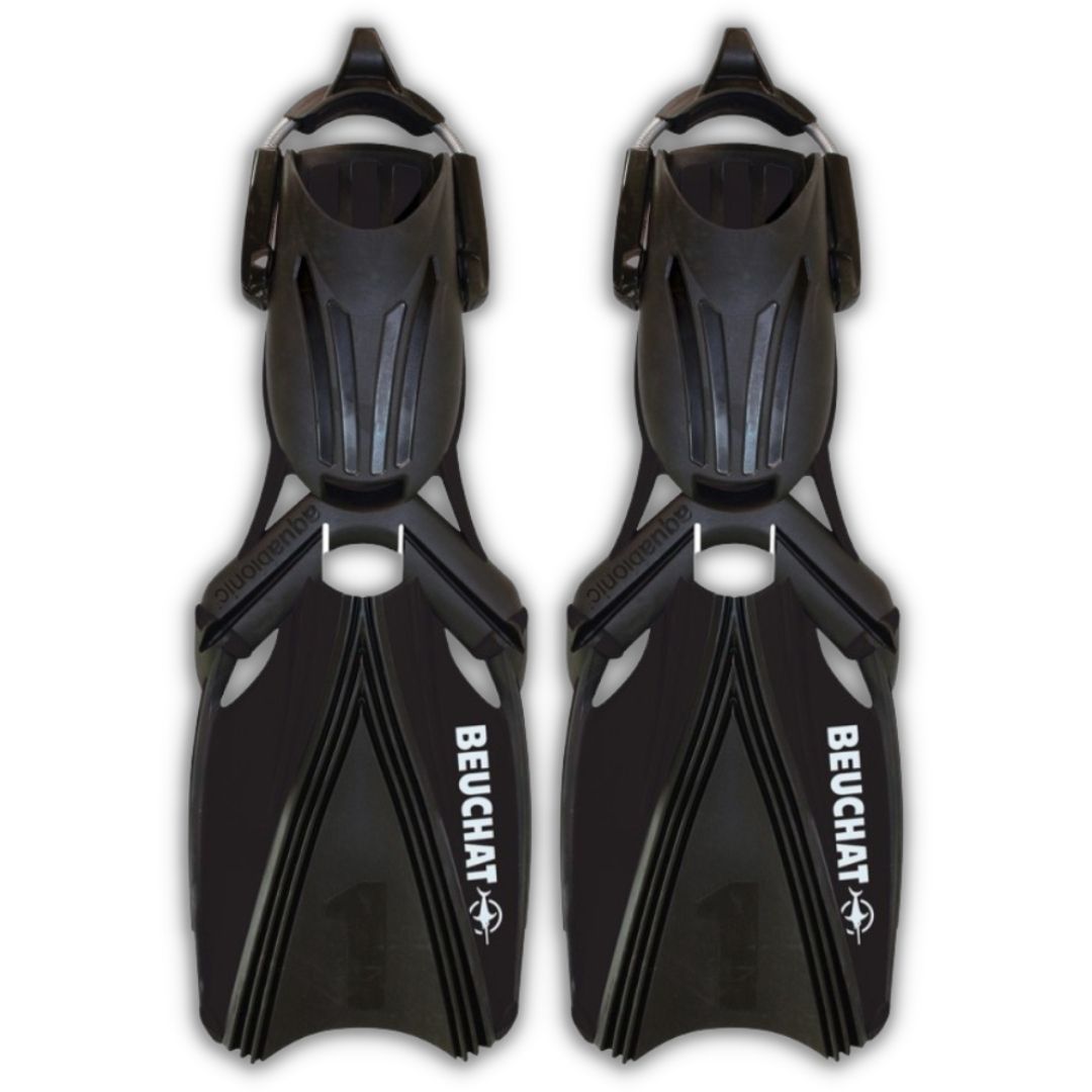 BEUCHAT AQUABIONIC FINS BLACK SIZE: MEDIUM/LARGE