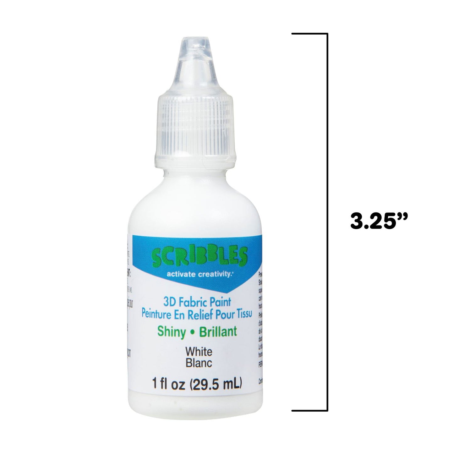 SCRIBBLES SHINY WHITE 3D FABRIC PAINT
