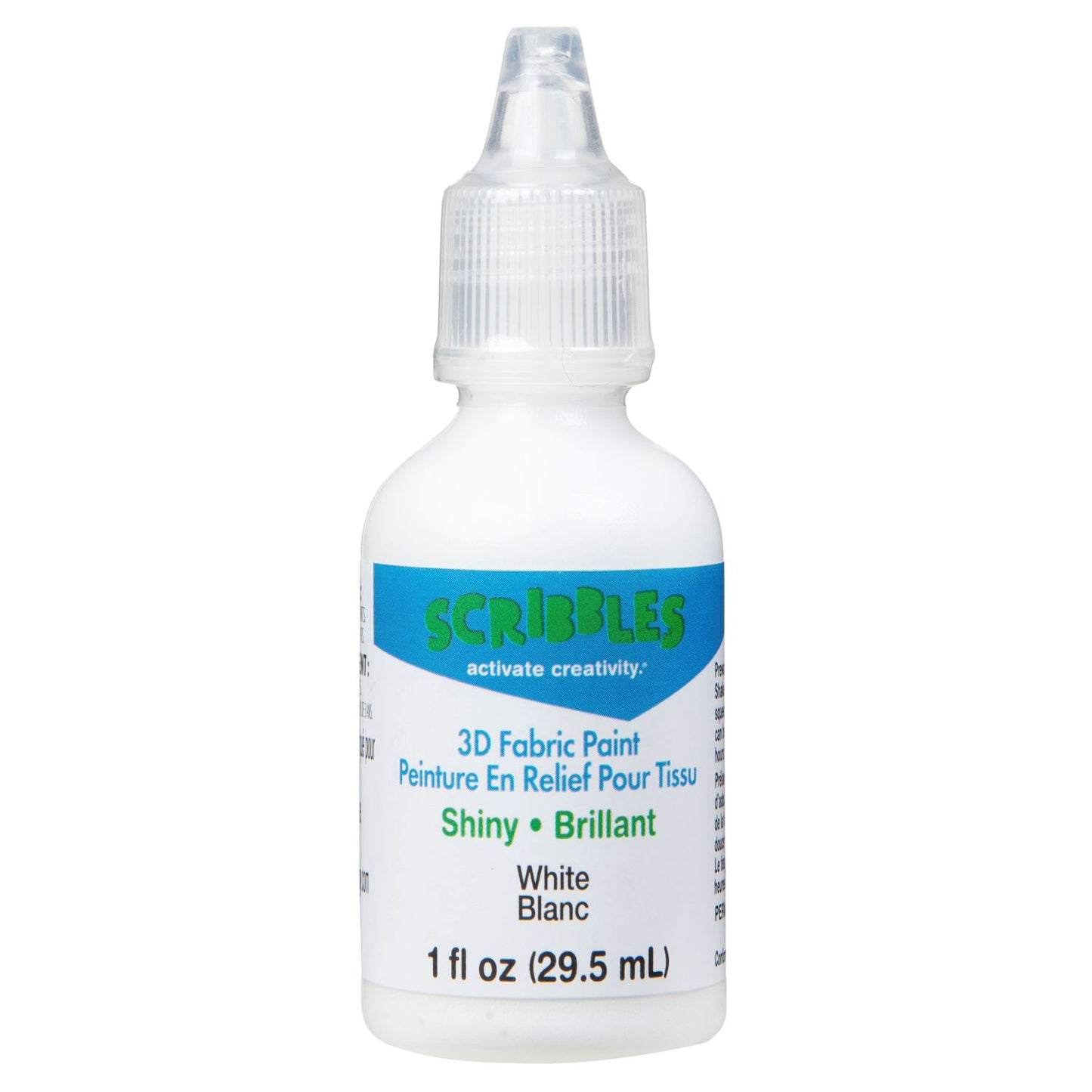 SCRIBBLES SHINY WHITE 3D FABRIC PAINT