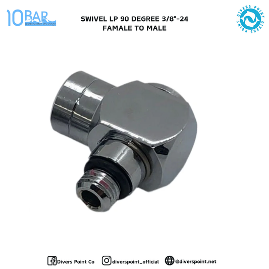 10BAR SWIVEL LP 90 DEGREE 3/8"-24 FEMALE TO MALE
