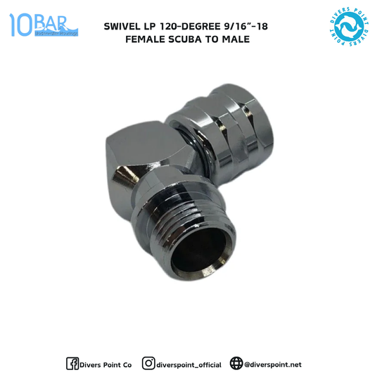 10BAR SWIVEL LP 120 DEGREE 9/16"-18" FEMALE SCUBA TO MALE