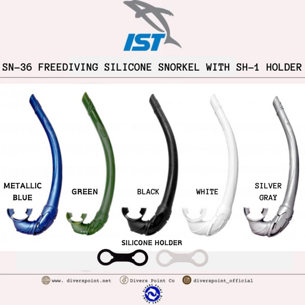 IST SN-36 FOLDABLE SNORKEL WITH SILICONE HOLDER