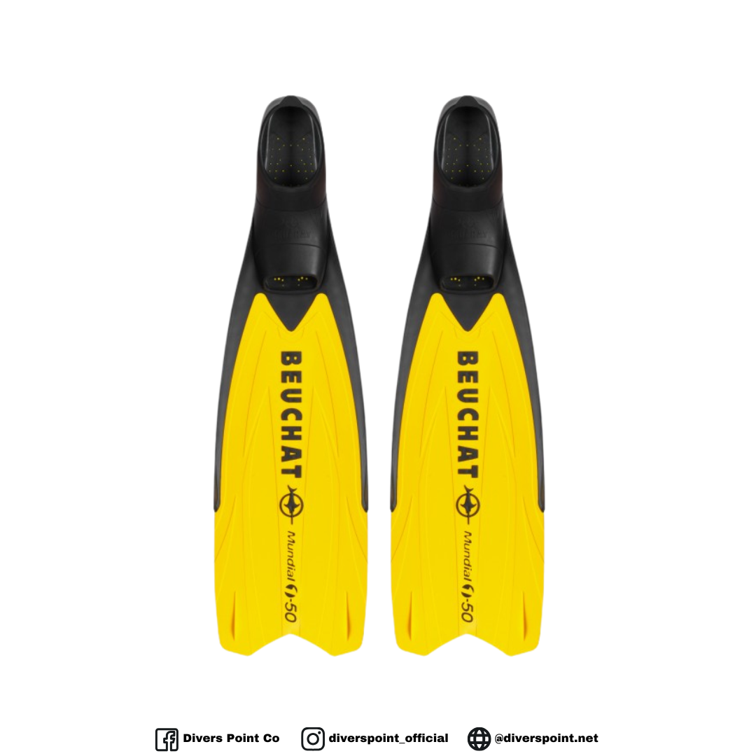 BEUCHAT MUNDIAL ONE-50 SOFT-FLEX SEMI LONG FINS YELLOW