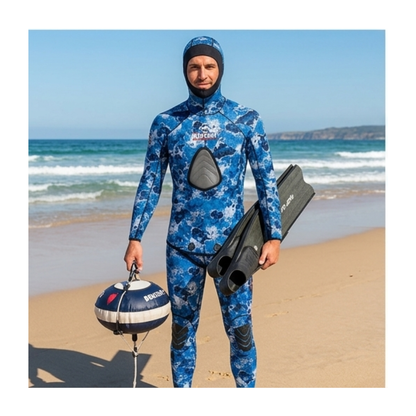 BEUCHAT MUNDIAL PACIFIC CAMO BLUE 1.5MM WETSUIT XS