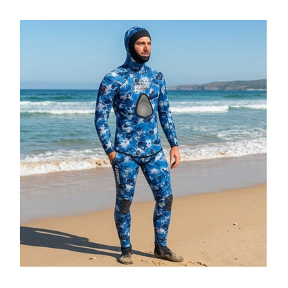 BEUCHAT MUNDIAL PACIFIC CAMO BLUE 1.5MM WETSUIT XS