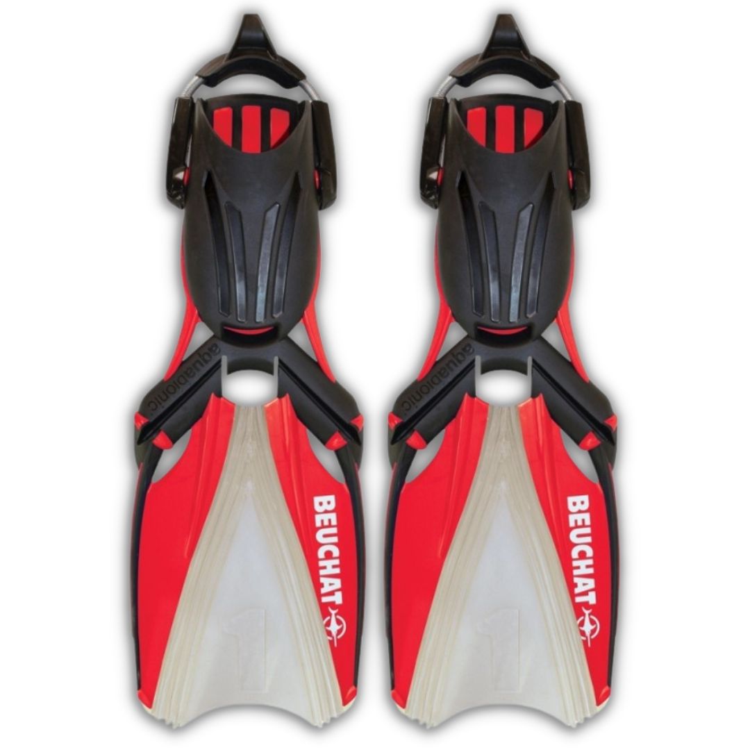 BEUCHAT AQUABIONIC FINS RED SIZE: MEDIUM/LARGE