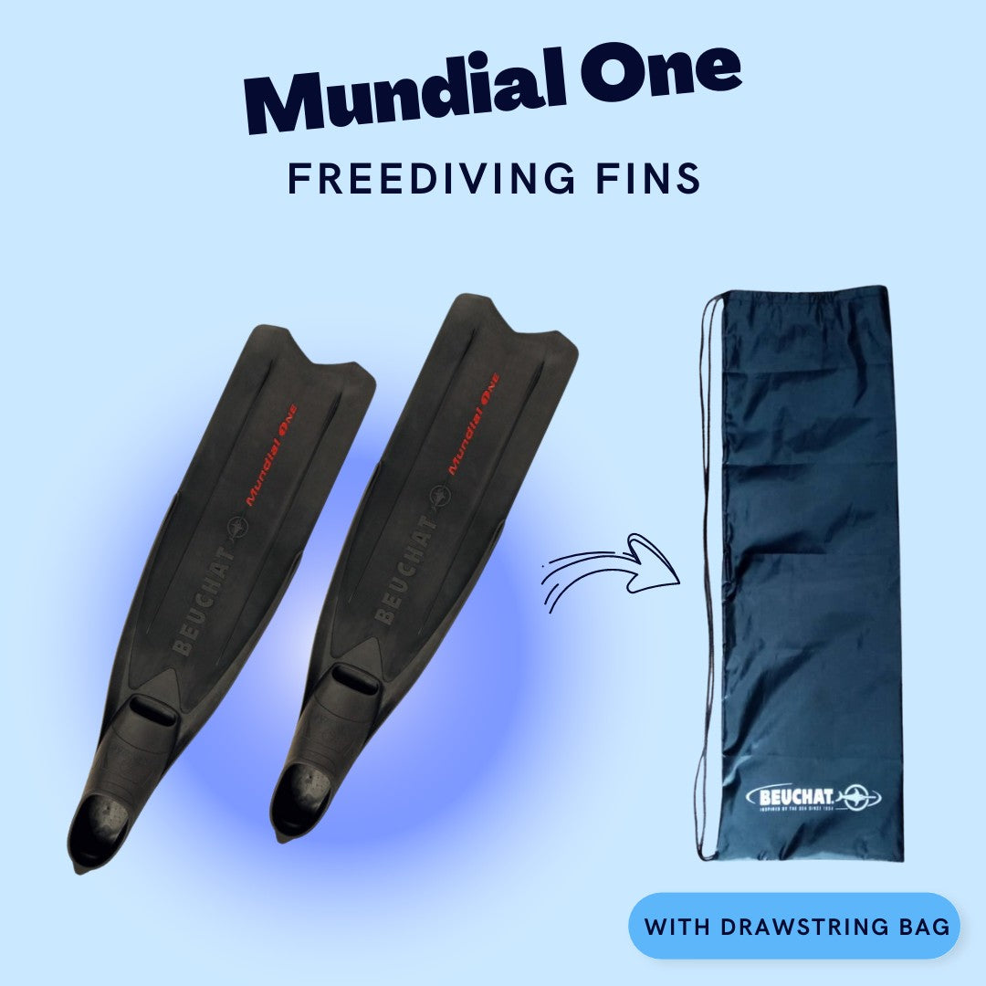 BEUCHAT MUNDIAL ONE LONG FINS WITH DRAWSTRING BAG